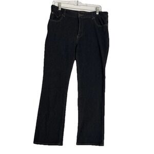 LL Bean Women's Classic Fit Dark Wash Denim Stretch Size 10 Petite 32" Waist‎